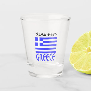 Verre A Shot Grèce et drapeau grec avec votre nom