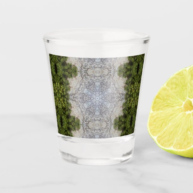 Verre A Shot Green Moss & Earth Nature Art (Devant)