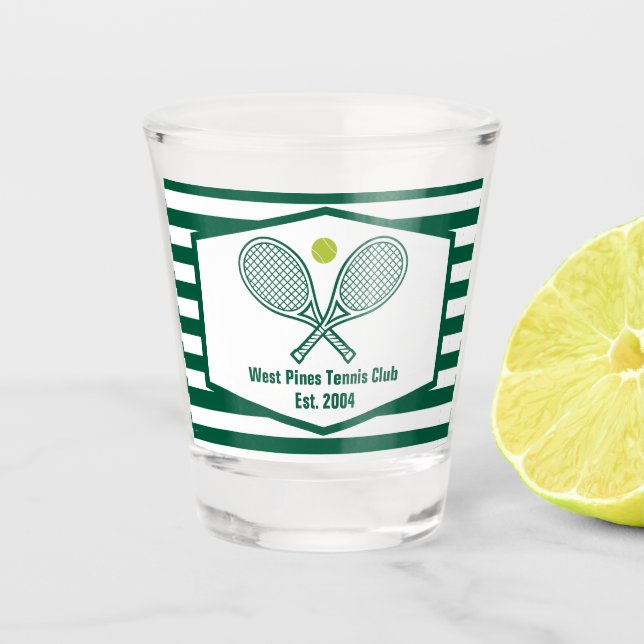Verre A Shot Green Striped Tennis Country Club Custom (Devant)