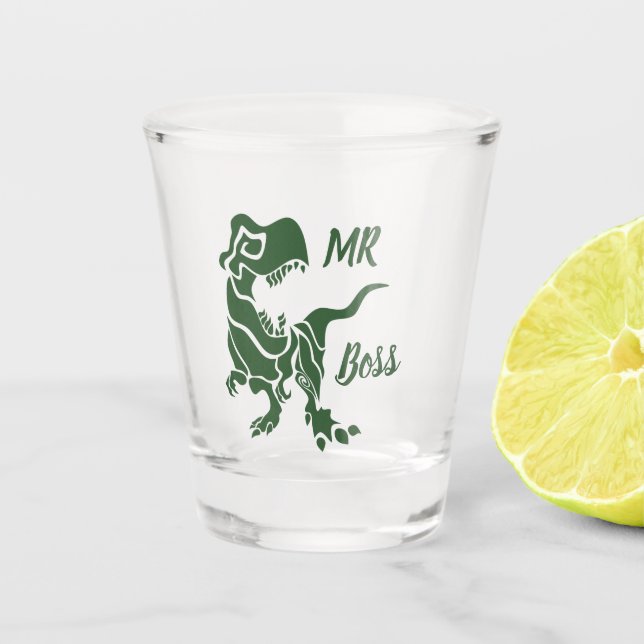 Verre A Shot Green Trex le Boss Dino (Devant)