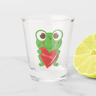 Verre A Shot Grenouille de heureuse Sainte-Valentin