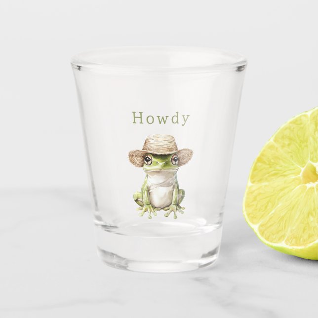 Verre A Shot Grenouille verte avec chapeau (Devant)