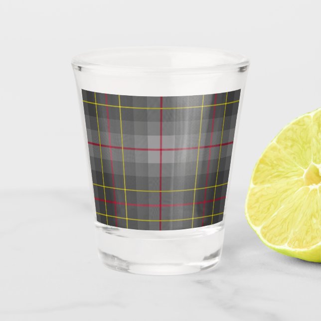 Verre A Shot Gris Tartan Taché (Devant)