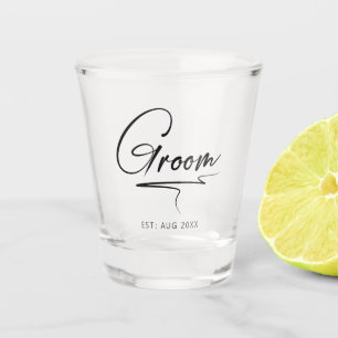 Verre A Shot Groom de calligraphie moderne ID1025
