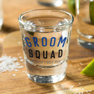 Verre A Shot Groom Squad   Moderne Bachelor Groomsman Design