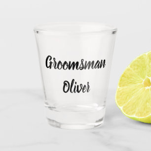 Verre A Shot Groomsman Black Nom personnalisé Cadeaux Mariage
