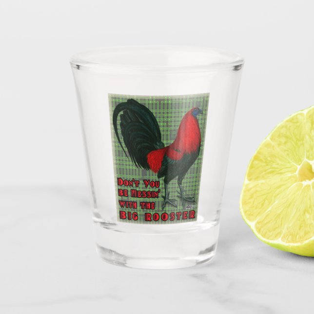 Verre A Shot Gros Rooster Rouge (Devant)
