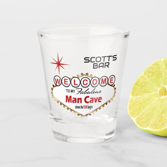 Verre A Shot Grotte Homme - Style Vegas - Rouge (Devant)