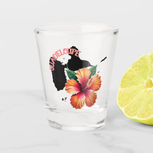 Verre A Shot Guadeloupe Carte & Hibiscus