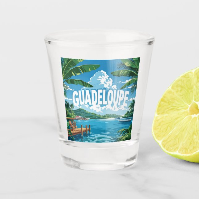 Verre A Shot Guadeloupe: Évasion Tropicale, Plage Paradisiaque  (Devant)