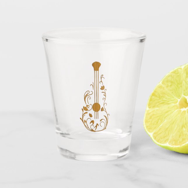 Verre A Shot Guitare en bois défilé (Devant)