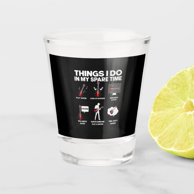 Verre A Shot Guitarist Guitar Addicted Guitarist Music Birthday (Devant)