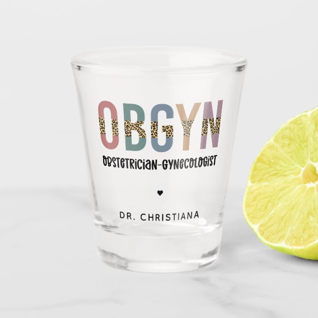 Verre A Shot Gynécologue obstétricien OBGYN personnalisé (Devant)