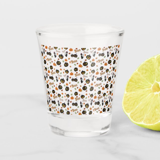 Verre A Shot Halloween Cat Boo (Devant)