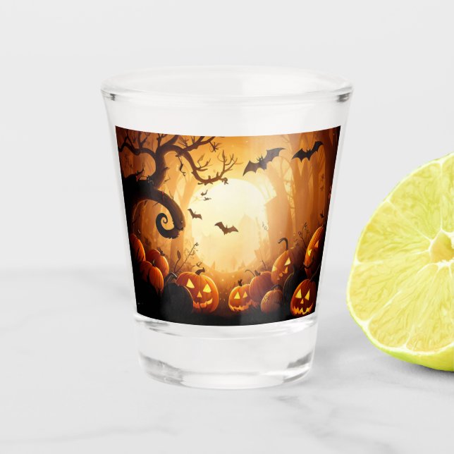 Verre A Shot Halloween/chauve-souris/Citrouille/automne (Devant)