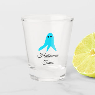 Verre A Shot Halloween temps bleu fantôme gribouiller main dess
