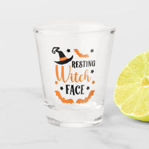 Verre A Shot Halloween visage de la sorcière de repos