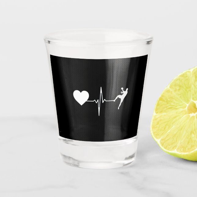 Verre A Shot Handball Handball Player Hearbeat (Devant)