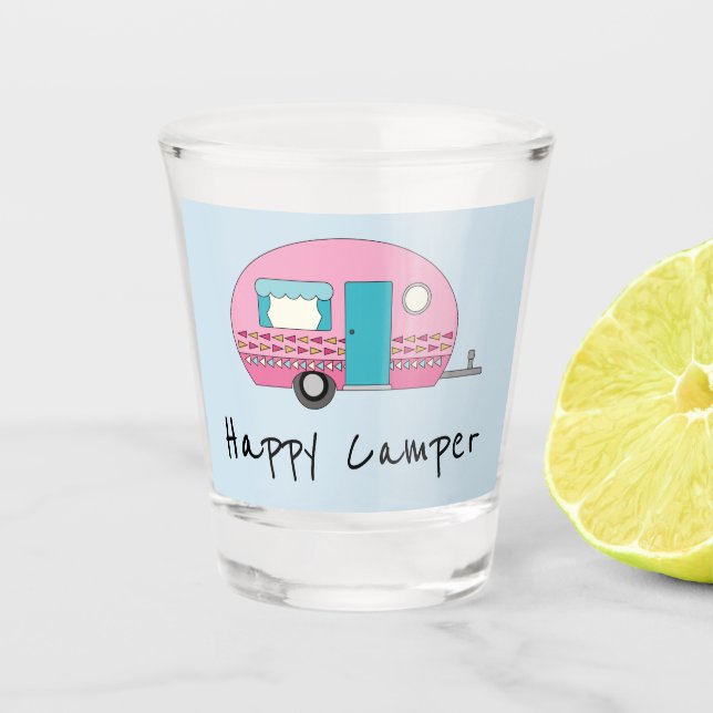 Verre A Shot Happy Camper Rose RV (Devant)