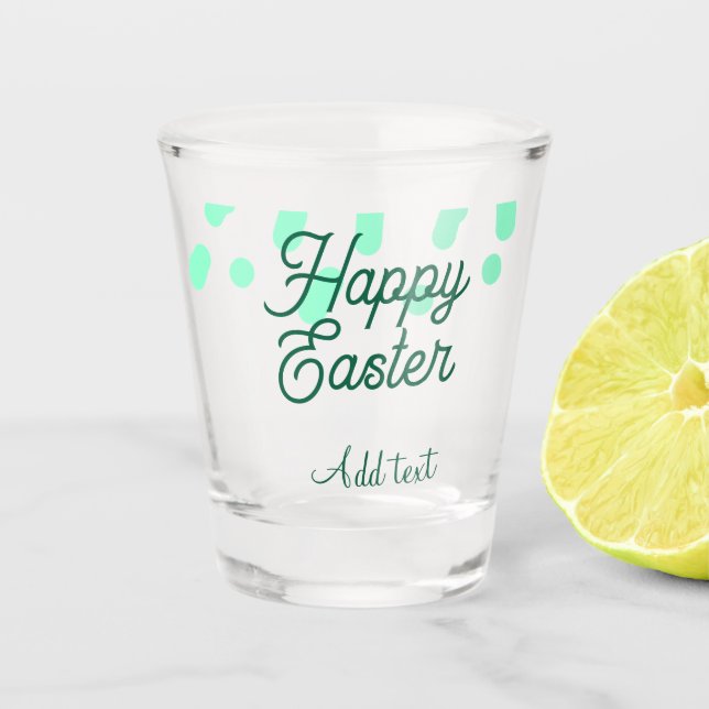 Verre A Shot Happy Easter green eggs pastel name date simple  (Devant)