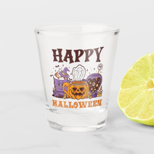 Verre A Shot Happy Halloween café brasse