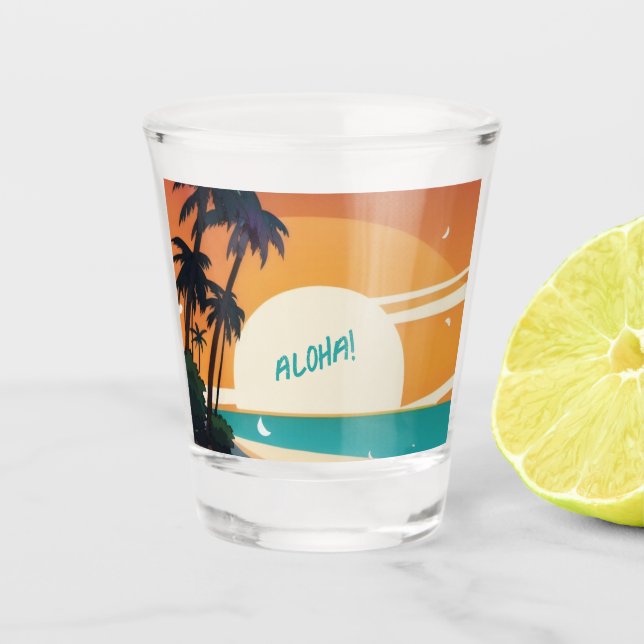 Verre A Shot Hawaiian/Aloha/Tropical/plage (Devant)