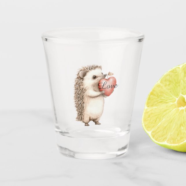 Verre A Shot Hedgehog with Heart Love (Devant)