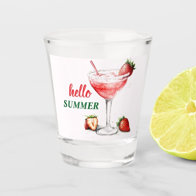 Verre A Shot Hello Summer | Strawberry Cocktail Shot Glass (Devant)