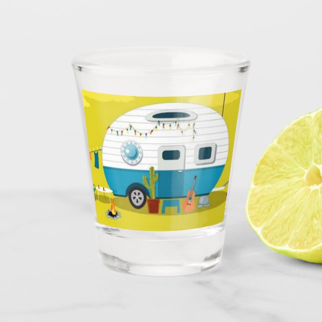 VERRE A SHOT ***HEUREUX STYLE DE CAMPING*** (Devant)