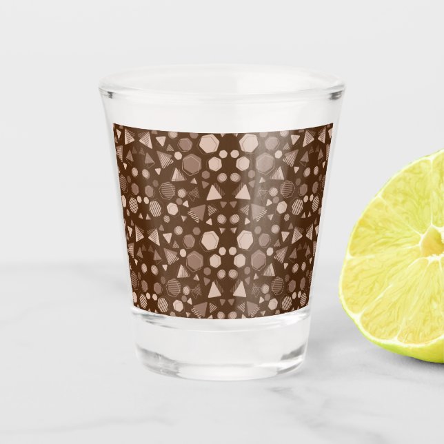 Verre A Shot Hexagon & Triangle Rose & Brown sur Motif Brown (Devant)
