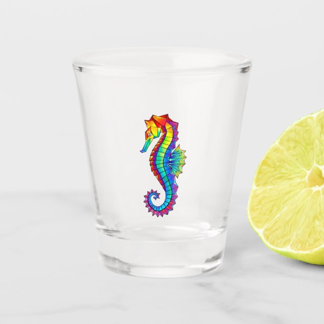 Verre A Shot Hippocampe polygonal arc-en-ciel (Devant)