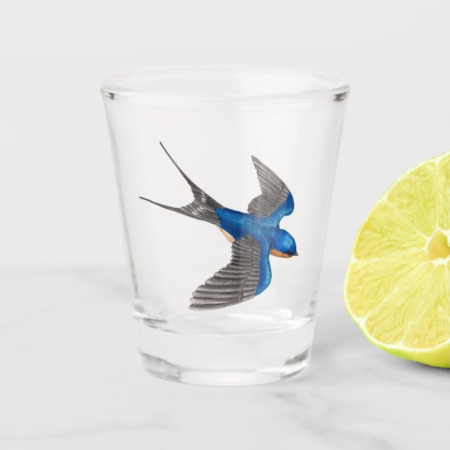 Verre A Shot Hirondelle de grange de vol (Devant)