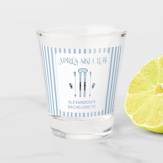 Verre A Shot Hiver Bleu Après-Ski Fête de Bachelorette (Devant)