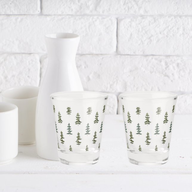 Verre A Shot Hiver branché | Motif d'arbre de Noël (Créateur téléchargé)