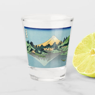 Verre A Shot Hokusai le mont Fuji se reflète dans le lac Kawagu