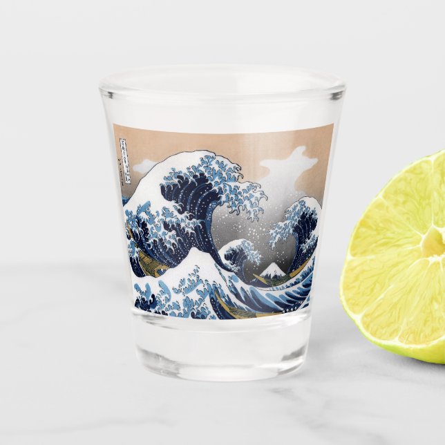 Verre A Shot HOKUSAI, “ The 3 great wave of Kanagawa ” (Devant)