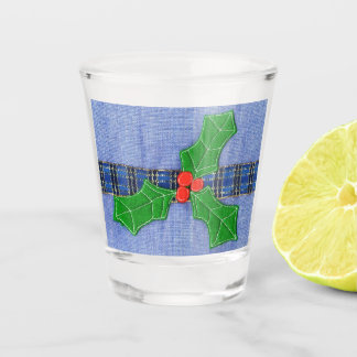 Verre A Shot Holly, avec baies rouges