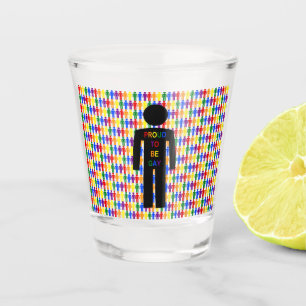 Verre A Shot Hommes gays LGBTQ Silhouette et arc-en-ciel