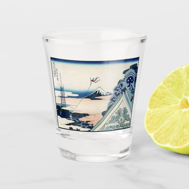 Verre A Shot Honganji Temple Vista du Mont Fuji Bois japonais (Devant)