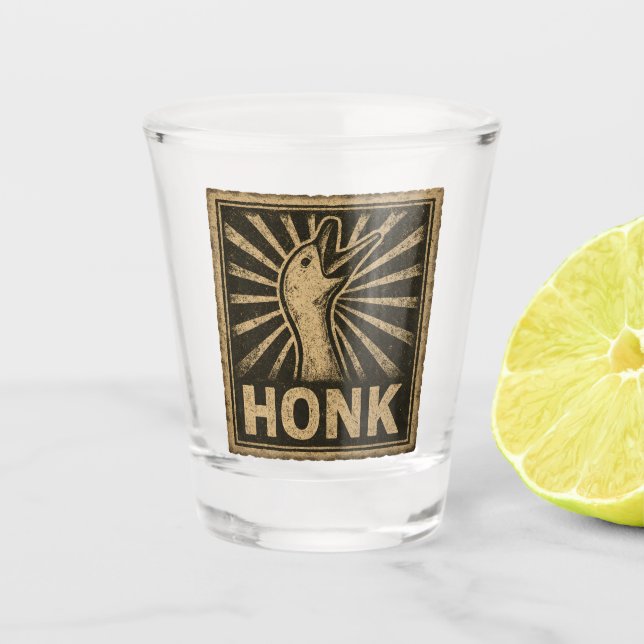 Verre A Shot Honk Goose Funny Duck Chicken Mème (Devant)