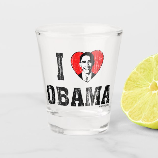 Verre A Shot I coeur Obama (Devant)