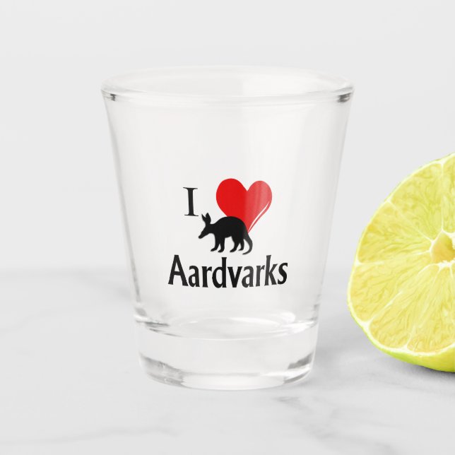 Verre A Shot I Heart Aardvarks (Devant)