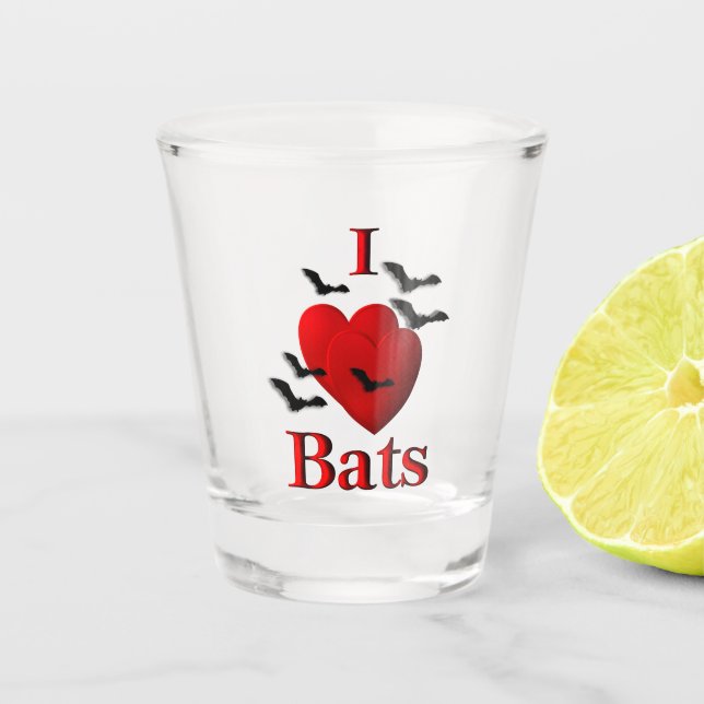 Verre A Shot I Heart Bats (Devant)
