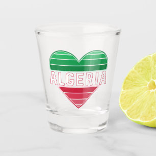 Verre A Shot I Love Algérie, Algérienne couleur de drapeau du c