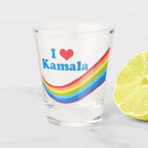 Verre A Shot I Love Kamala Cute Election Rainbow