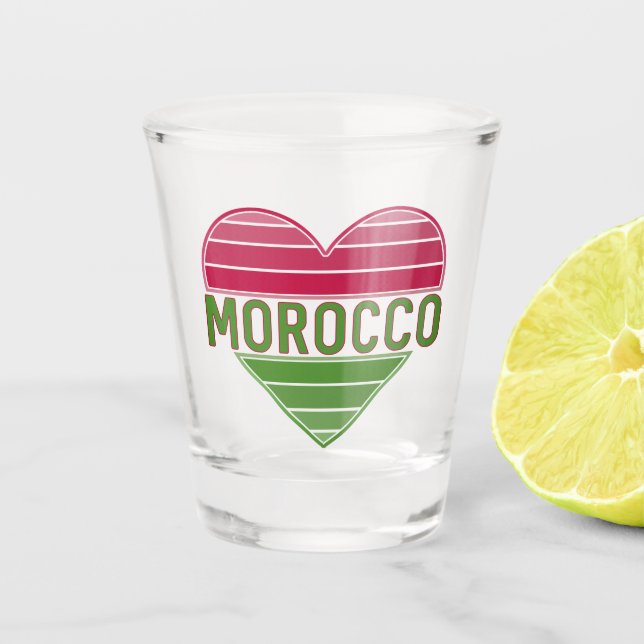 Verre A Shot I Love Morocco, coeur marocain (Devant)