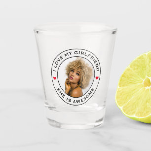 Verre A Shot I Love My Awesome Girlfriend Photo Texte Coeur