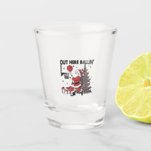 Verre A Shot Ici on joue au basket Sport Noël Christmas
