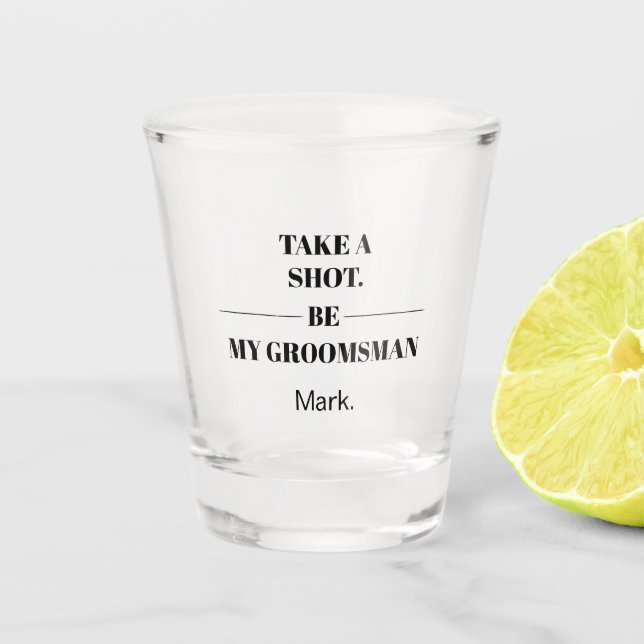Verre A Shot Idée de boisson drôle pour demande de témoin de ma (Devant)
