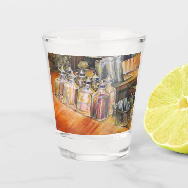 Verre A Shot Idéographie de la lumière dorée (Devant)